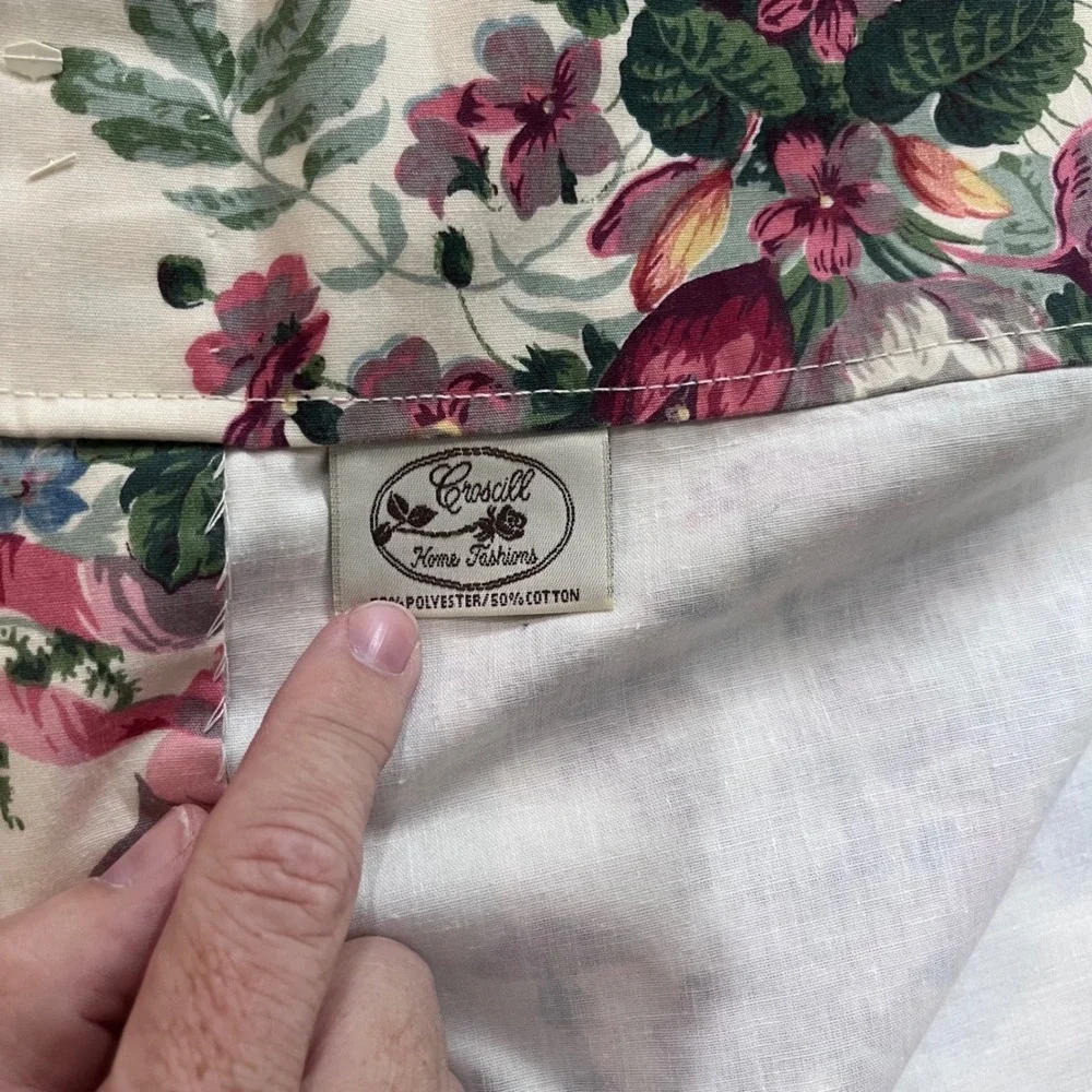 Vtg Croscill English Garden Floral Curtain Panels Set of 2 Cottagecore 40x84
